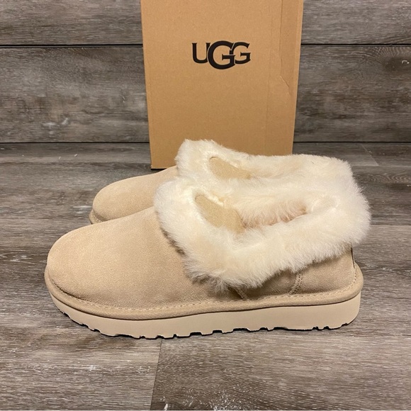 UGG | Nita Ultra Mini Bootie Closed Back Slippers SAND NEW - Picture 5 of 14